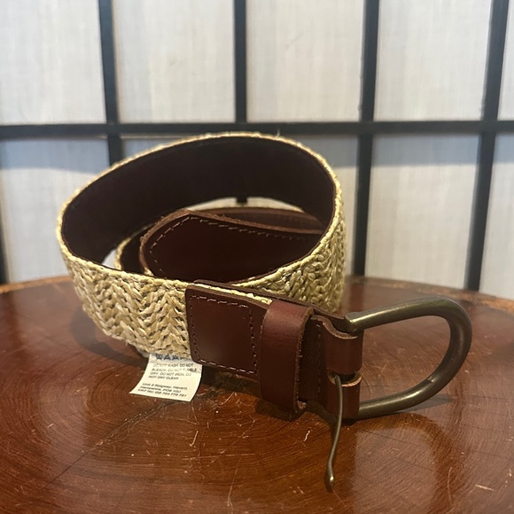 Fatface Other - Fatface NEW Leather Tan and Brown Men's Woven Belt